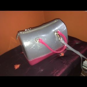 Pink and Grey jelly purse